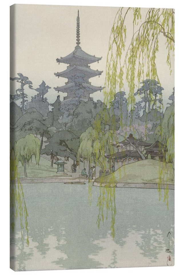 Posterlounge Leinwandbild Yoshida Hiroshi, Der Sarusawa Teich, Malerei von Posterlounge