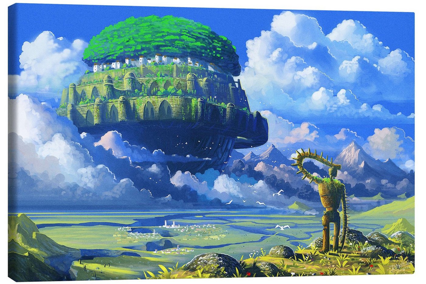 Posterlounge Leinwandbild syntetyc, Ein Schloss in den Wolken, Malerei von Posterlounge