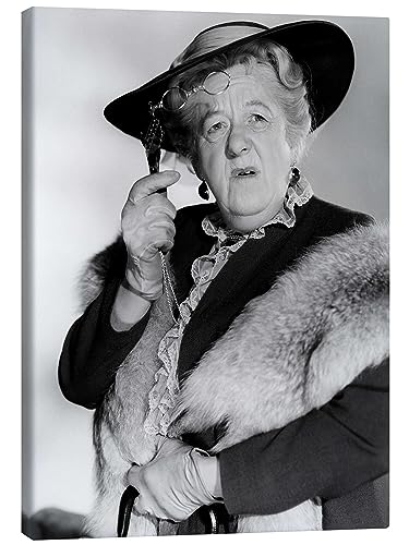 Posterlounge Margaret Rutherford Leinwandbild Wandbilder für jeden Raum 50 x 70 cm Schwarz-Weiß Schwarz-Weiß Fotografie Wanddeko von Posterlounge