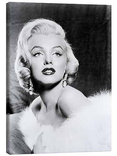 Posterlounge Marilyn Monroe Leinwandbild 70 x 90 cm Schwarz-Weiß Nostalgie Wanddeko von Posterlounge