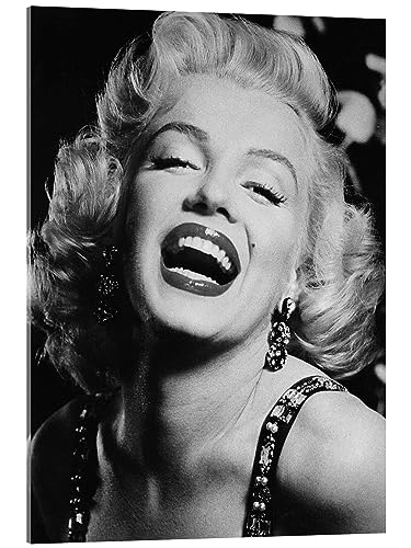 Posterlounge Marilyn Monroe Lipstick Acrylglasbild von Celebrity Collection 70 x 90 cm Schwarz-Weiß Nostalgie Wanddeko von Posterlounge