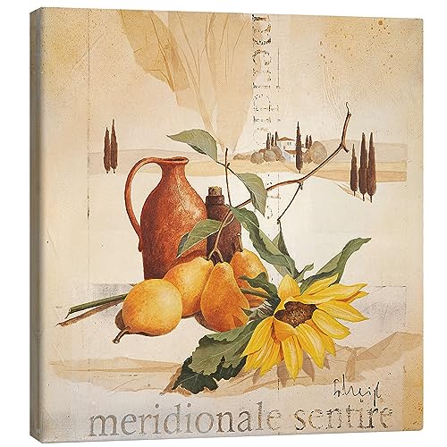 Posterlounge Mediterrane Atmosphäre Leinwandbild von Franz Heigl Wandbilder für jeden Raum 40 x 40 cm Orange Impressionismus Wanddeko von Posterlounge