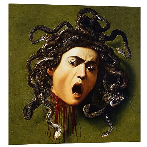 Posterlounge Medusa Acrylglasbild von Michelangelo Merisi (Caravaggio) Wandbilder für jeden Raum 50 x 50 cm Grün Barock Wanddeko von Posterlounge