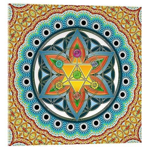 Posterlounge Merkaba - Blume des Lebens, Heilige Geometrie, Chakren Acrylglasbild von Lava Lova Wandbilder für jeden Raum 30 x 30 cm Religion Wanddeko von Posterlounge