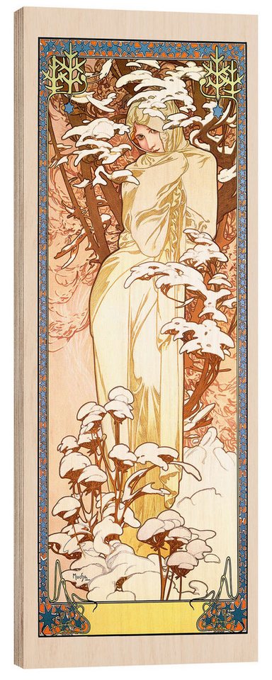 Posterlounge Wandbild Die Vier Jahreszeiten - Winter, Alfons Mucha, erhältlich als Poster, Leinwandbild, Wandsticker oder Acrylglasbild Posterlounge Wandbild Die Vier Jahreszeiten - Winter, Alfons Mucha, erhältlich als Poster, Leinwandbild, Wandsticker oder Acrylglasbild von Posterlounge