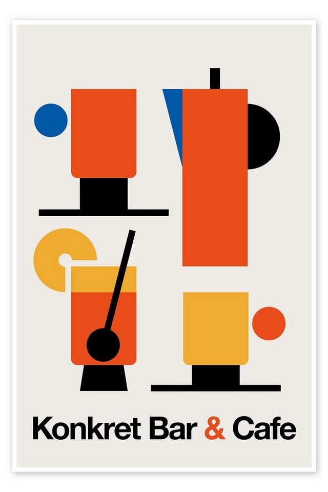 Posterlounge Poster Bo Lundberg, Konkret Bar & Cafe, Bar Lounge Illustration von Posterlounge