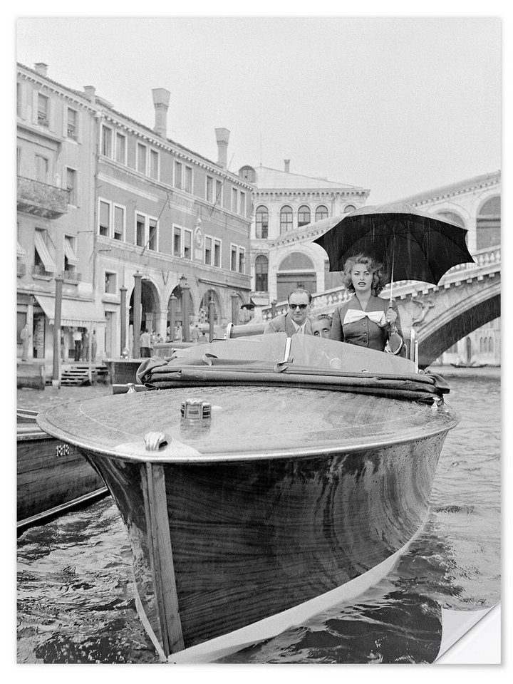 Posterlounge Poster Bridgeman Images, Schauspielerin Sophia Loren in Venedig 1955, Badezimmer Fotografie Posterlounge Poster Bridgeman Images, Schauspielerin Sophia Loren in Venedig 1955, Badezimmer Fotografie von Posterlounge