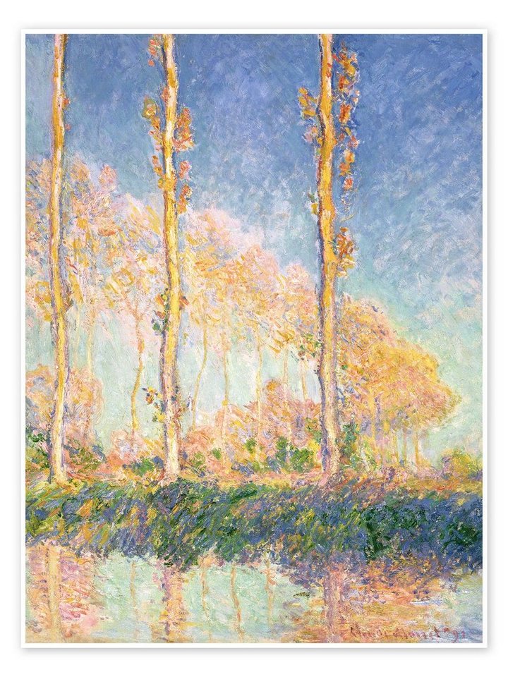 Posterlounge Poster Claude Monet, Die drei Bäume, Wohnzimmer Malerei von Posterlounge