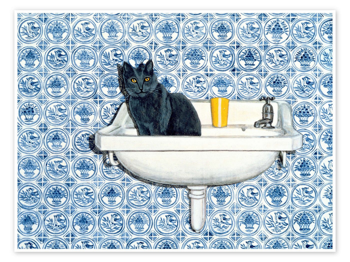 Posterlounge Poster Ditz, Meine Badezimmer-Katze, Badezimmer Malerei Posterlounge Poster Ditz, Meine Badezimmer-Katze, Badezimmer Malerei von Posterlounge
