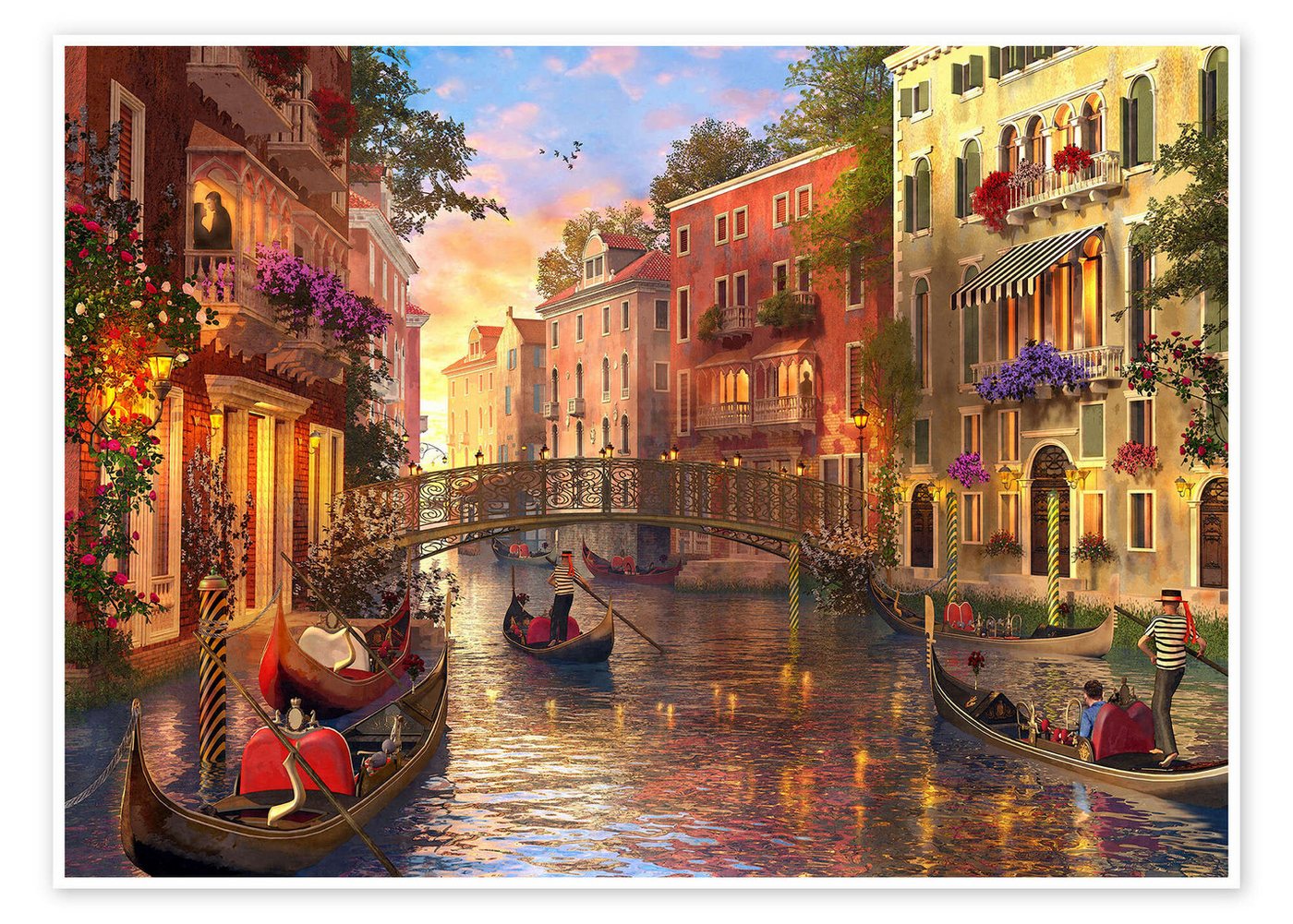 Posterlounge Poster Dominic Davison, Sonnenuntergang in Venedig, Badezimmer Illustration Posterlounge Poster Dominic Davison, Sonnenuntergang in Venedig, Badezimmer Illustration von Posterlounge