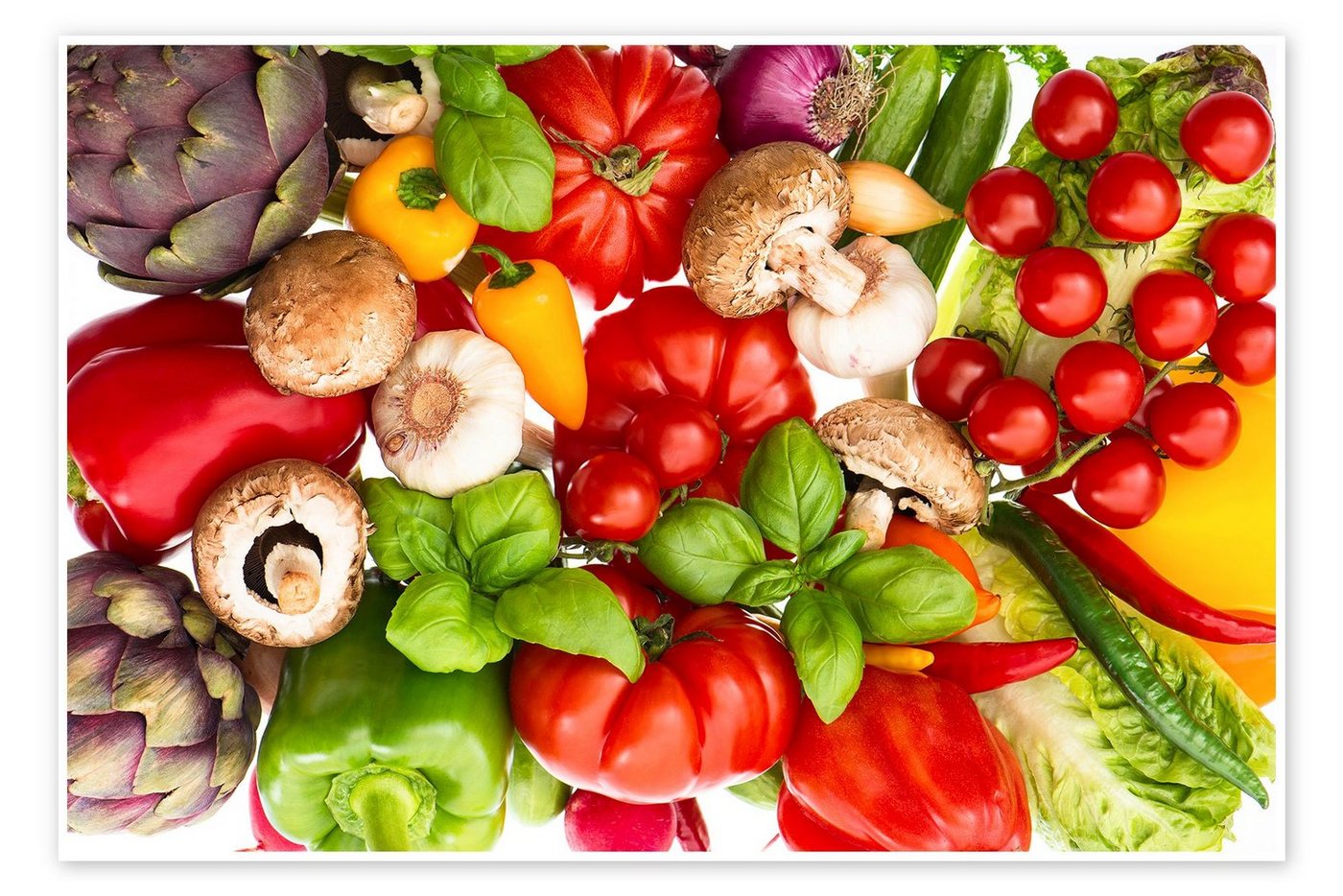 Posterlounge Poster Editors Choice, Frisches Gemüse und Kräuter, Küche Fotografie von Posterlounge