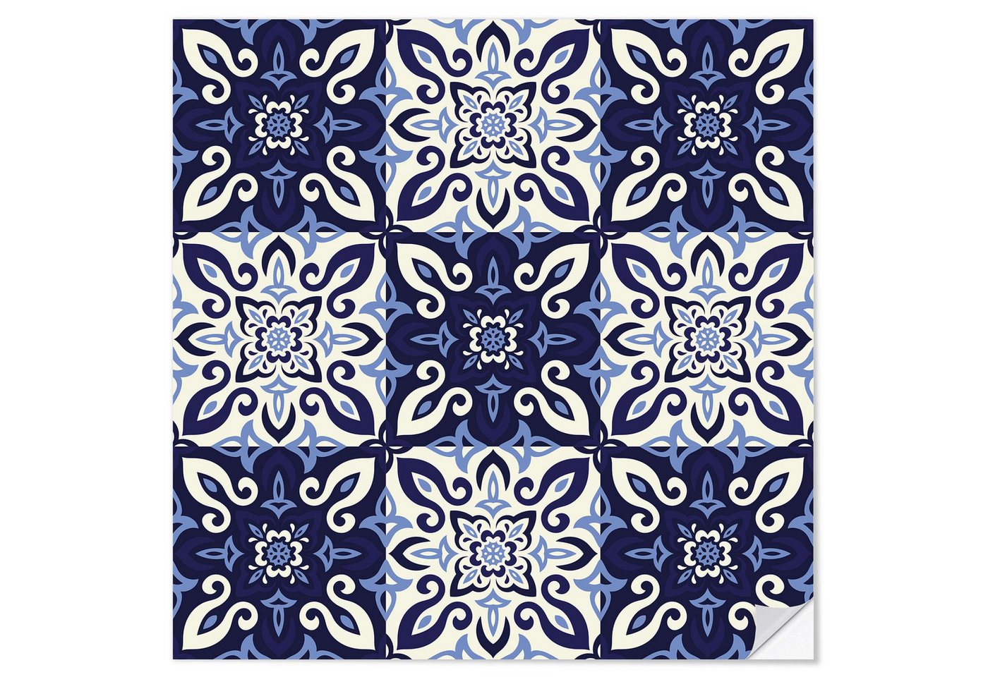 Posterlounge Poster Editors Choice, Muster im Delfter Blau Stil, Badezimmer Grafikdesign Posterlounge Poster Editors Choice, Muster im Delfter Blau Stil, Badezimmer Grafikdesign von Posterlounge