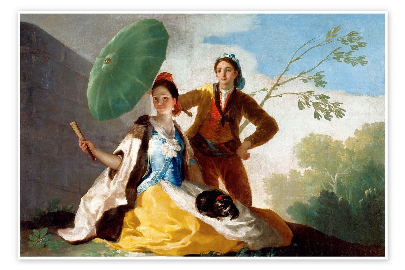 Posterlounge Poster Francisco José de Goya, Der Sonnenschirm, Malerei von Posterlounge