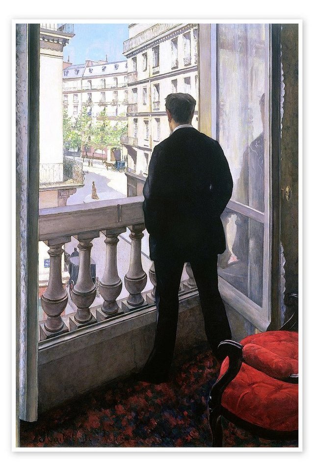 Posterlounge Poster Gustave Caillebotte, Junger Mann am Fenster, Wohnzimmer Malerei von Posterlounge