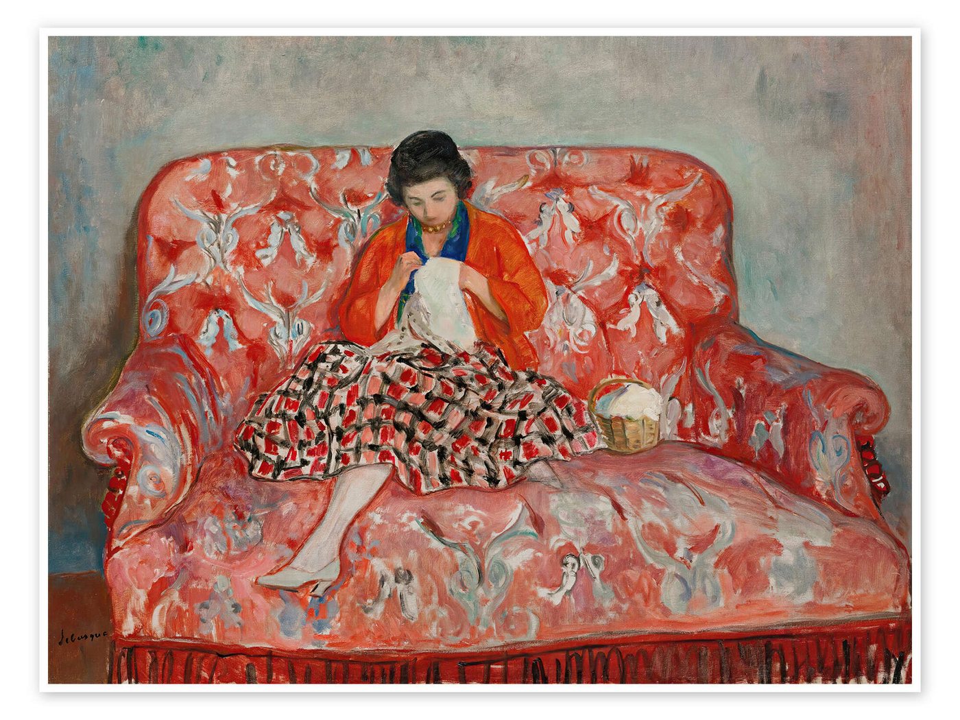 Posterlounge Poster Henri Lebasque, Junges Mädchen Näht Auf Einem Sofa, Malerei Posterlounge Poster Henri Lebasque, Junges Mädchen Näht Auf Einem Sofa, Malerei von Posterlounge