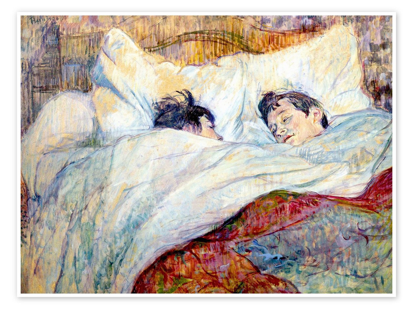 Posterlounge Poster Henri de Toulouse-Lautrec, Das Bett, 1893, Schlafzimmer Malerei von Posterlounge