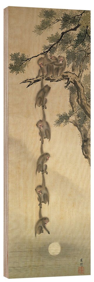 Posterlounge Wandbild Affen greifen nach dem Mond, Japanese School, erhältlich als Poster, Leinwandbild, Wandsticker oder Acrylglasbild Posterlounge Wandbild Affen greifen nach dem Mond, Japanese School, erhältlich als Poster, Leinwandbild, Wandsticker oder Acrylglasbild von Posterlounge