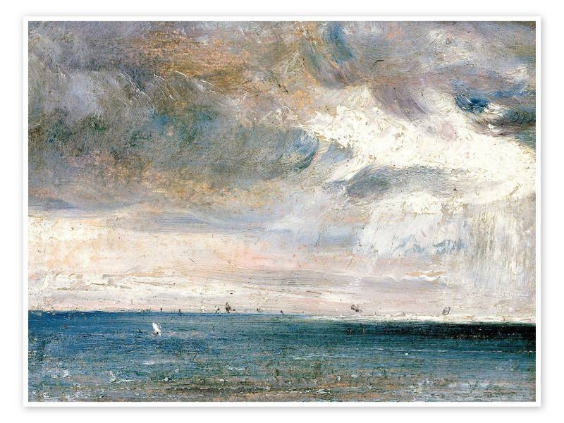 Posterlounge Poster John Constable, Studie von Meer und Himmel, Badezimmer Maritim Malerei von Posterlounge