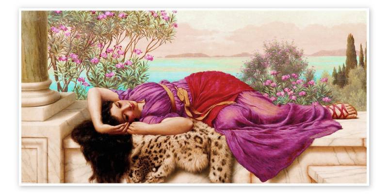 Posterlounge Poster John William Godward, Das süsse Nichtstun (Dolce far niente), Schlafzimmer Malerei von Posterlounge