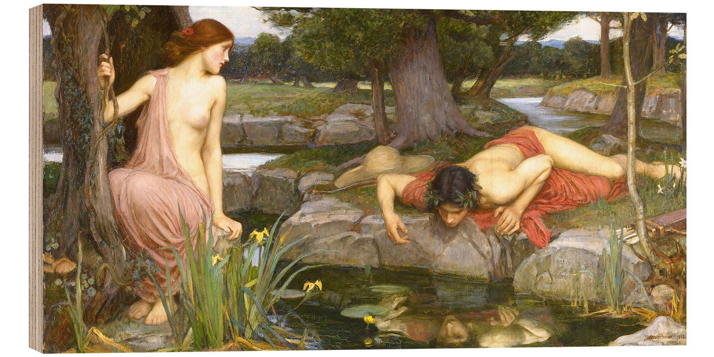 Posterlounge Wandbild Echo und Narcissus, John William Waterhouse, erhältlich als Poster, Leinwandbild, Wandsticker oder Acrylglasbild Posterlounge Wandbild Echo und Narcissus, John William Waterhouse, erhältlich als Poster, Leinwandbild, Wandsticker oder Acrylglasbild von Posterlounge