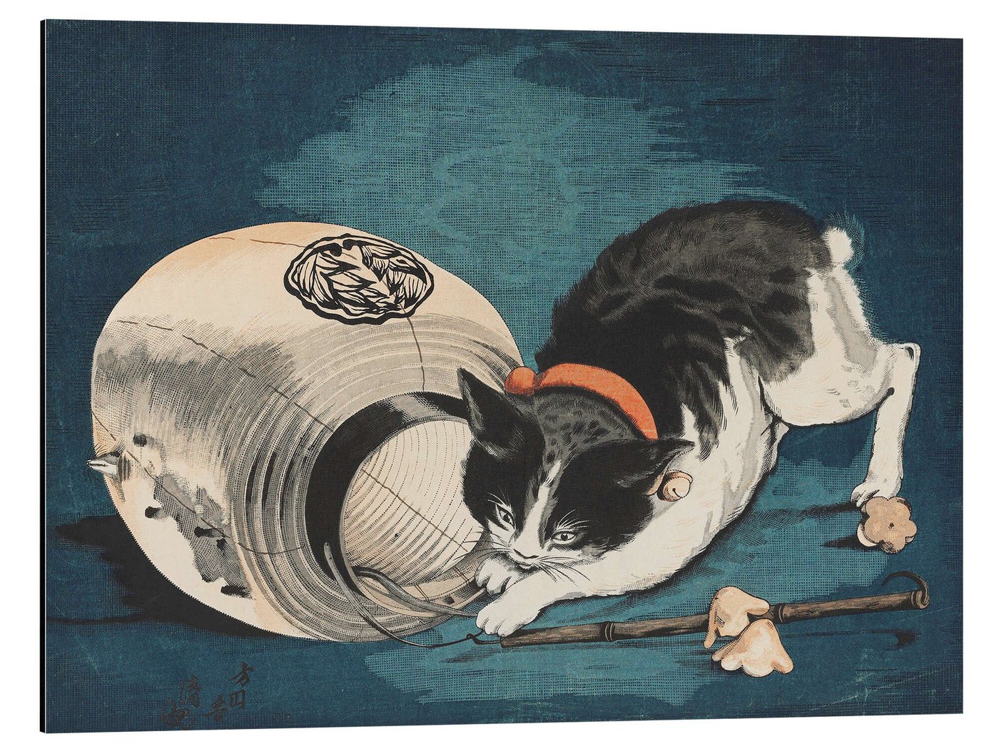 Posterlounge Poster Kobayashi Kiyochika, Katze und Lampion, Illustration Posterlounge Poster Kobayashi Kiyochika, Katze und Lampion, Illustration von Posterlounge