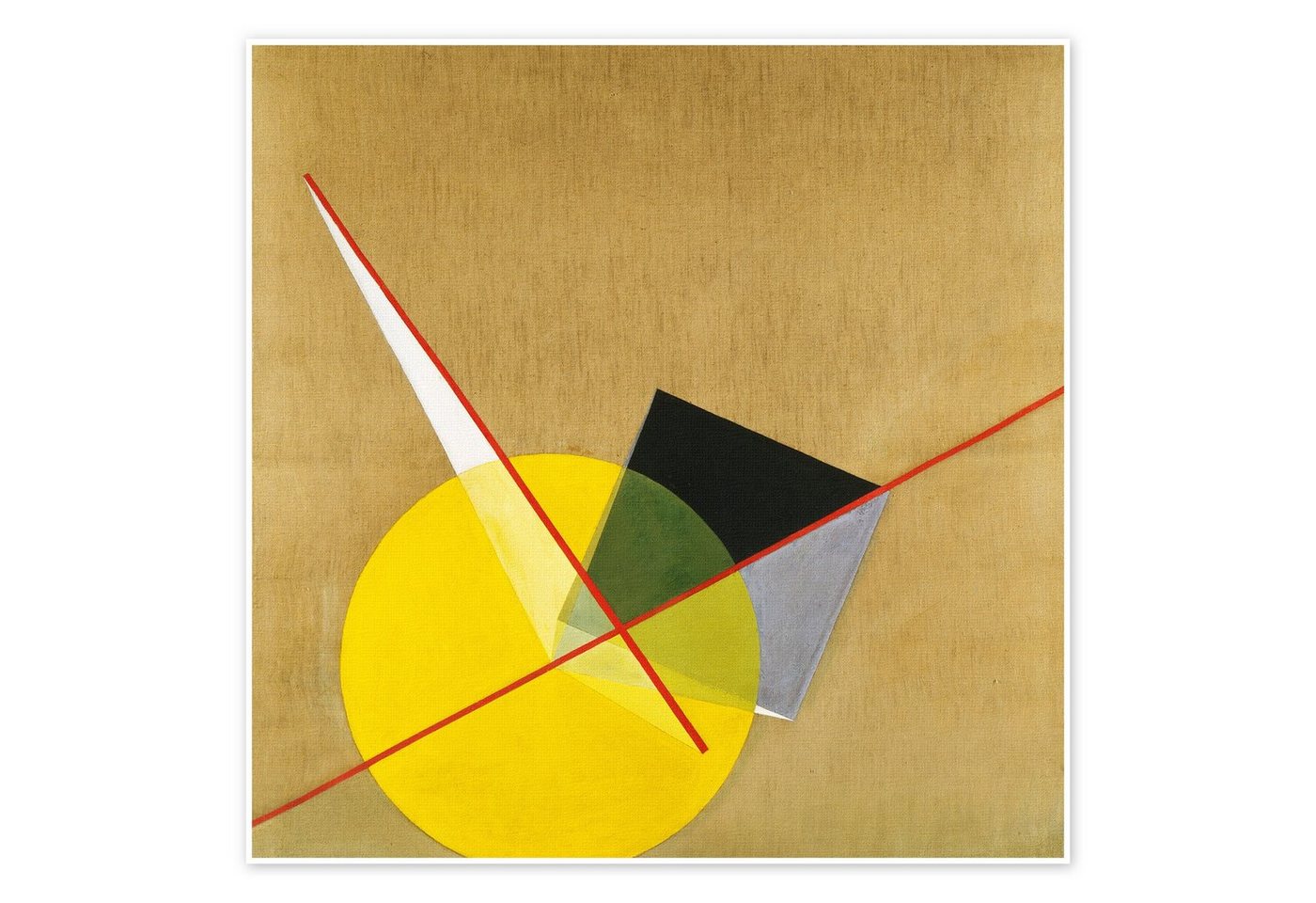 Posterlounge Poster László Moholy-Nagy, Gelber Kreis, Malerei von Posterlounge