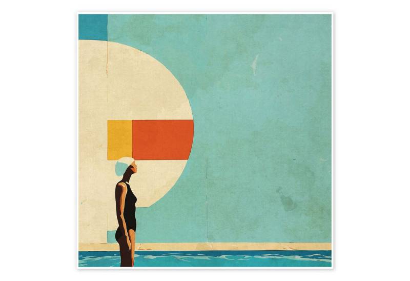 Posterlounge Poster Layla Oz, Mid Century Pool, Mid-Century Modern von Posterlounge