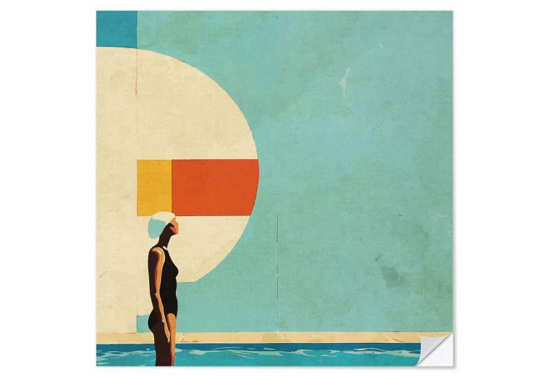 Posterlounge Poster Layla Oz, Mid Century Pool, Mid-Century Modern von Posterlounge