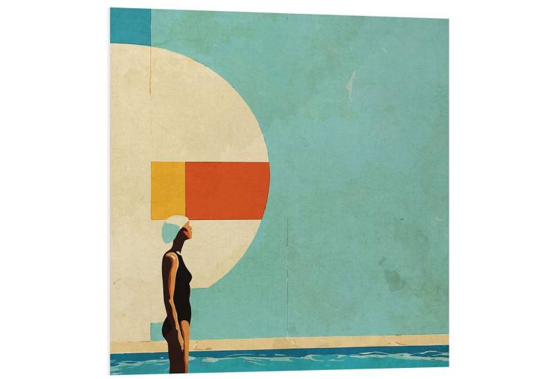 Posterlounge Poster Layla Oz, Mid Century Pool, Mid-Century Modern von Posterlounge