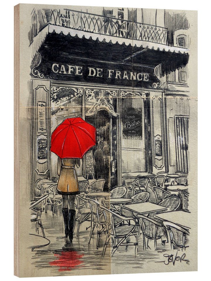 Posterlounge Poster Loui Jover, Café in Frankreich, Wohnzimmer Illustration Posterlounge Poster Loui Jover, Café in Frankreich, Wohnzimmer Illustration von Posterlounge