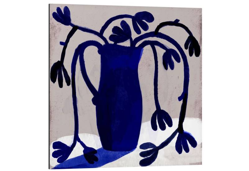 Posterlounge Poster Marco Marella, Blaue Blumen in einer blauen Vase I, Wohnzimmer Modern Malerei von Posterlounge