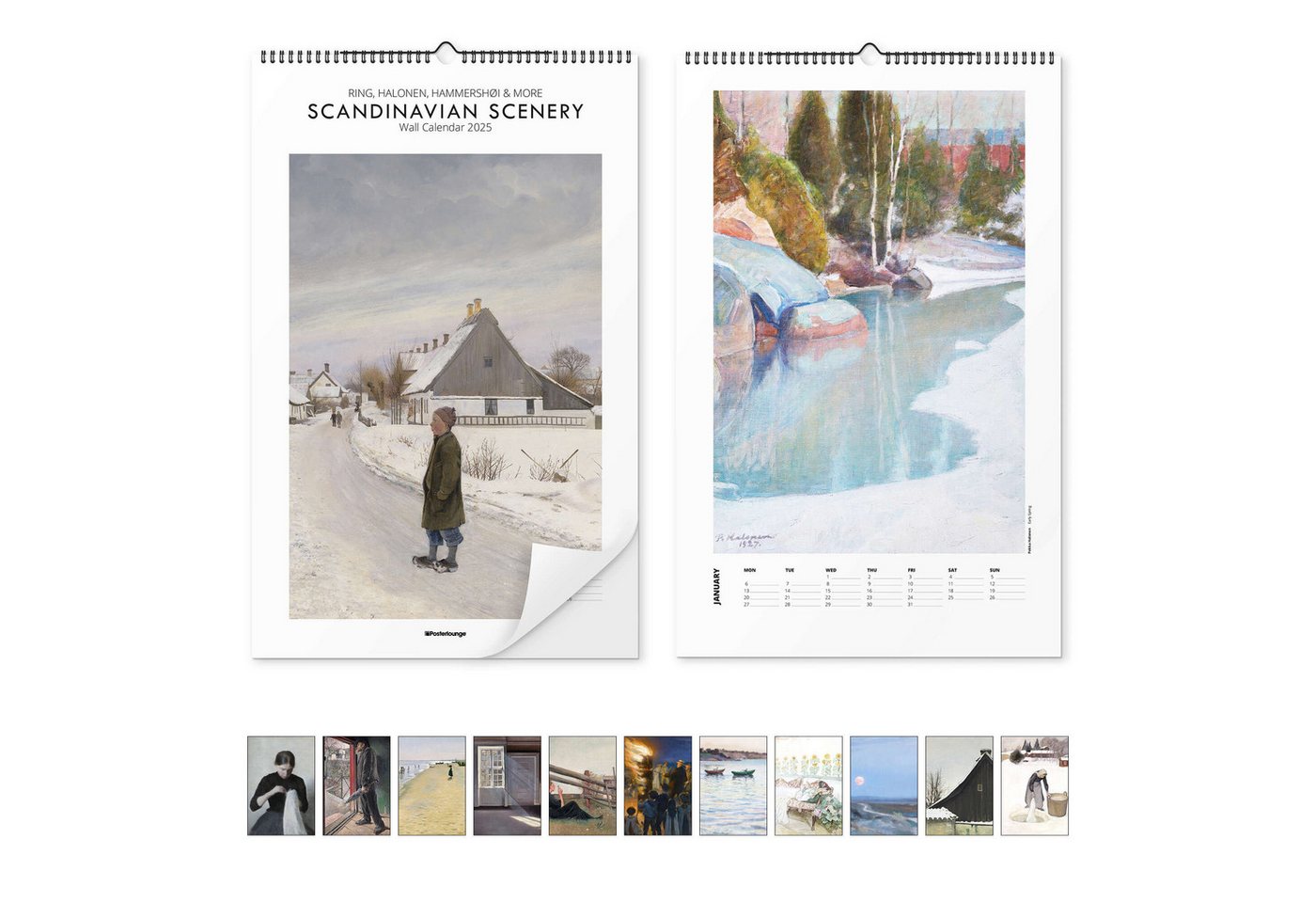 Posterlounge Poster Master Collection, Scandi Art Kalender - Scandinavian Scenery 2026, Wohnzimmer Skandinavisch Malerei von Posterlounge