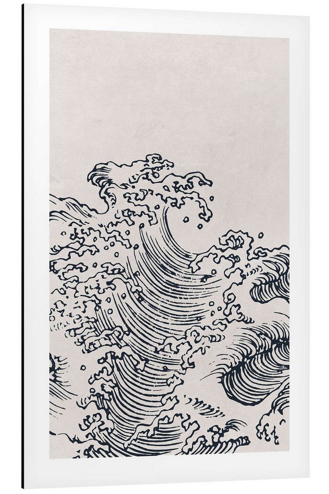 Posterlounge Poster Mori Yūzan, Flut I, Badezimmer Japandi Grafikdesign von Posterlounge