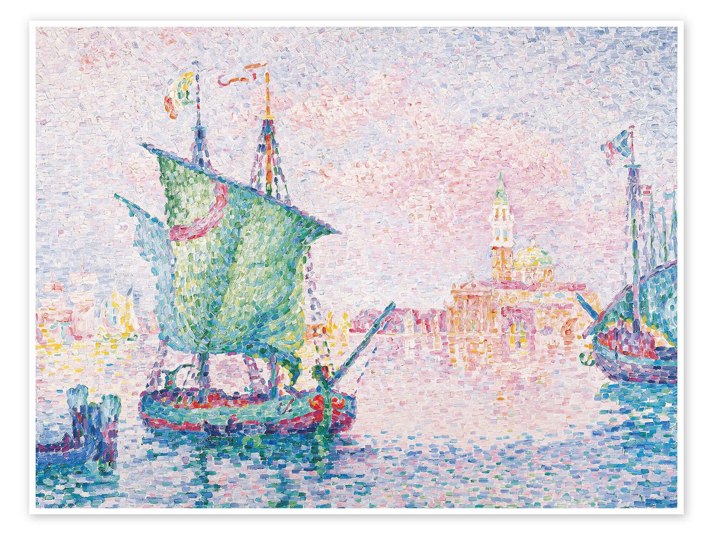 Posterlounge Poster Paul Signac, Venedig - die rosa Wolke, Badezimmer Maritim Malerei von Posterlounge