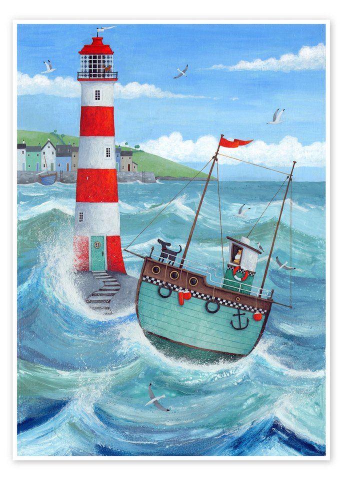 Posterlounge Poster Peter Adderley, Leuchtturm, Badezimmer Maritim Illustration Posterlounge Poster Peter Adderley, Leuchtturm, Badezimmer Maritim Illustration von Posterlounge