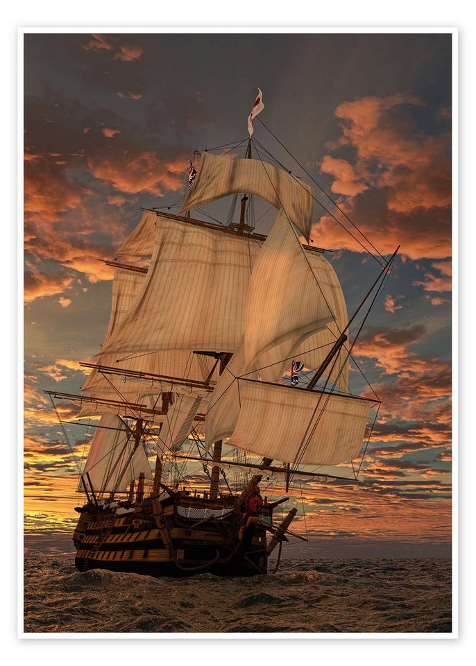 Posterlounge Poster Peter Weishaupt, Die HMS Victory, Badezimmer Maritim Fotografie von Posterlounge