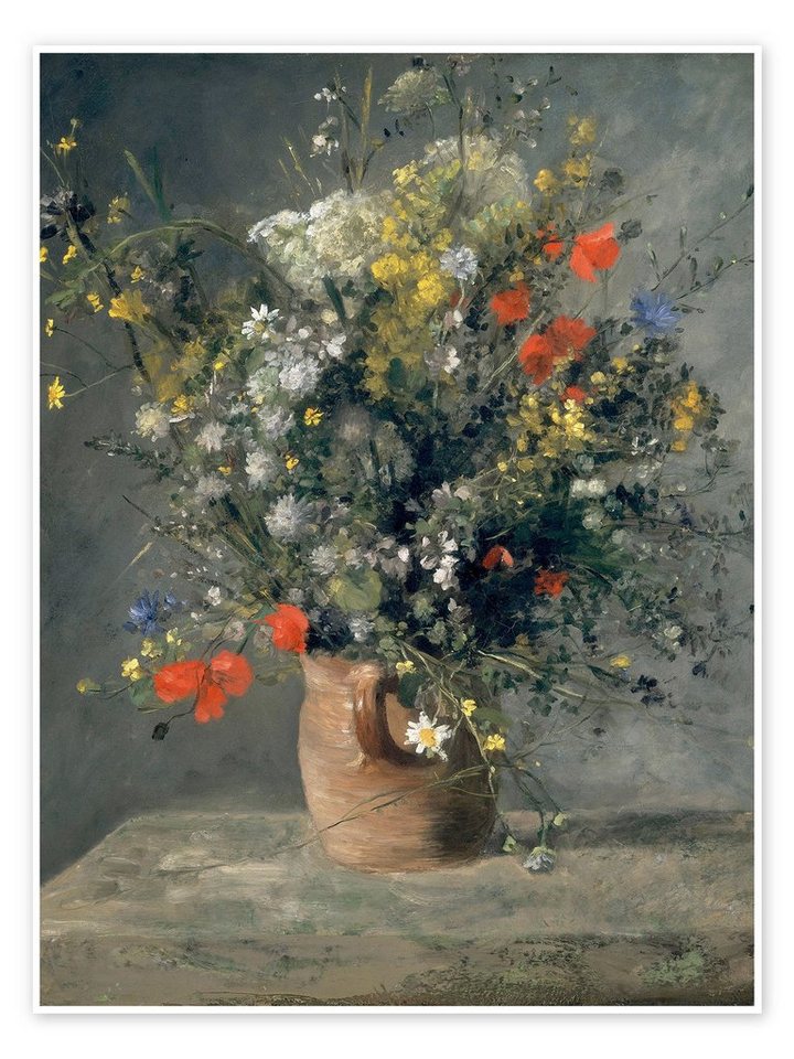 Posterlounge Poster Pierre-Auguste Renoir, Blumen in einer Vase, 1866, Malerei von Posterlounge