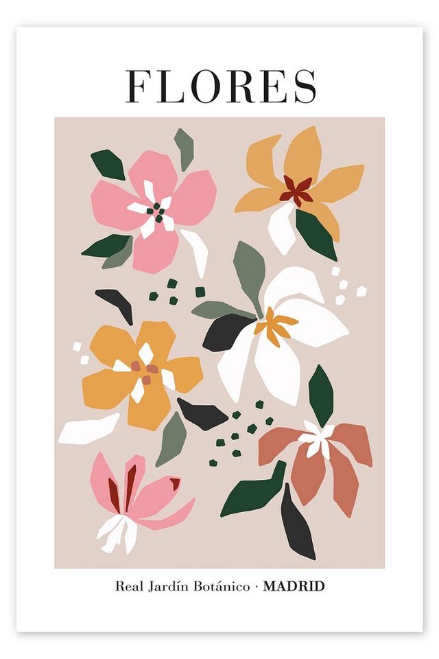 Posterlounge Poster Sisi And Seb, Flores - Blumen im Botanischen Garten, Küche Boho Kindermotive von Posterlounge