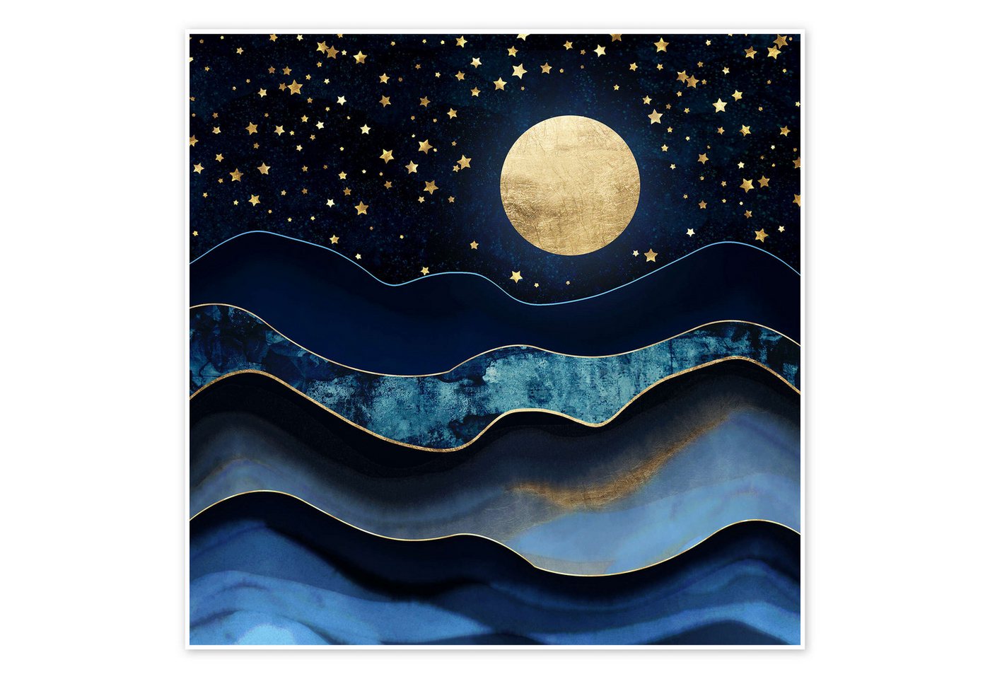 Posterlounge Poster SpaceFrog Designs, Goldener Mond, Badezimmer Posterlounge Poster SpaceFrog Designs, Goldener Mond, Badezimmer von Posterlounge
