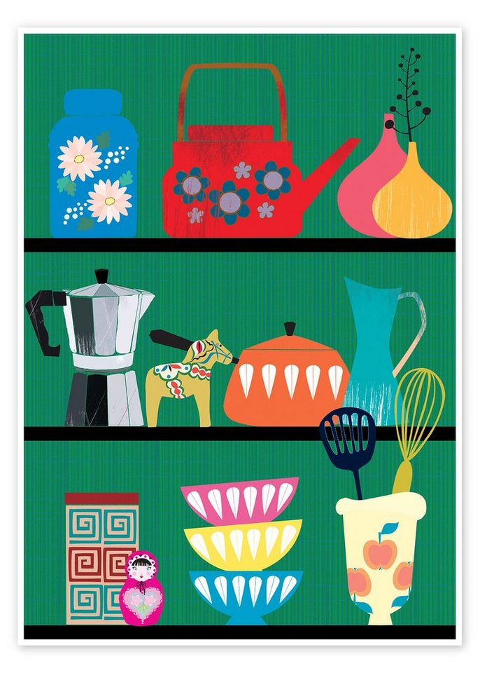 Posterlounge Poster Taika Tori, Küchenregal, Mädchenzimmer Illustration Posterlounge Poster Taika Tori, Küchenregal, Mädchenzimmer Illustration von Posterlounge