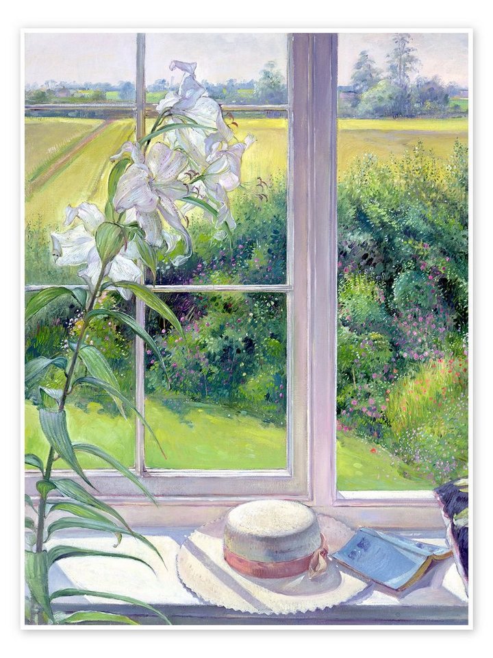 Posterlounge Poster Timothy Easton, Leseecke im Fenster (Detail), Landhausstil Malerei von Posterlounge