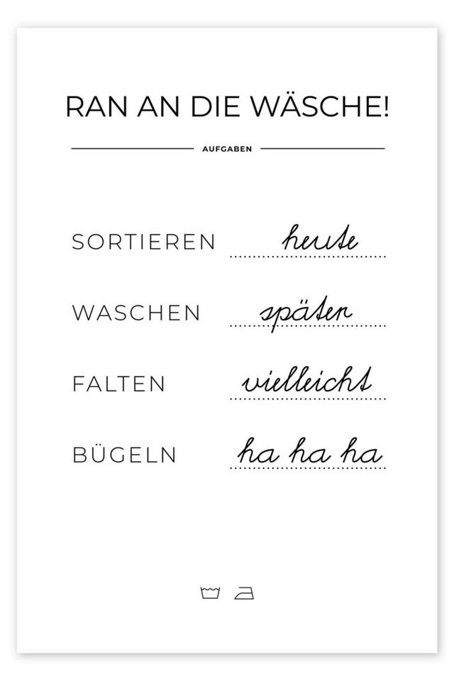 Posterlounge Poster Typobox, Waschplan, Badezimmer Posterlounge Poster Typobox, Waschplan, Badezimmer von Posterlounge
