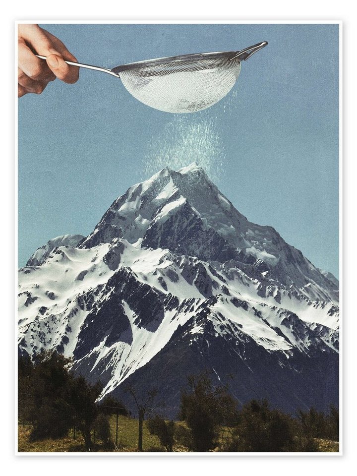 Posterlounge Poster Vertigo Artography, Sifted Summit - Snow Sugar on Mountain Peak, Vintage Fotografie von Posterlounge