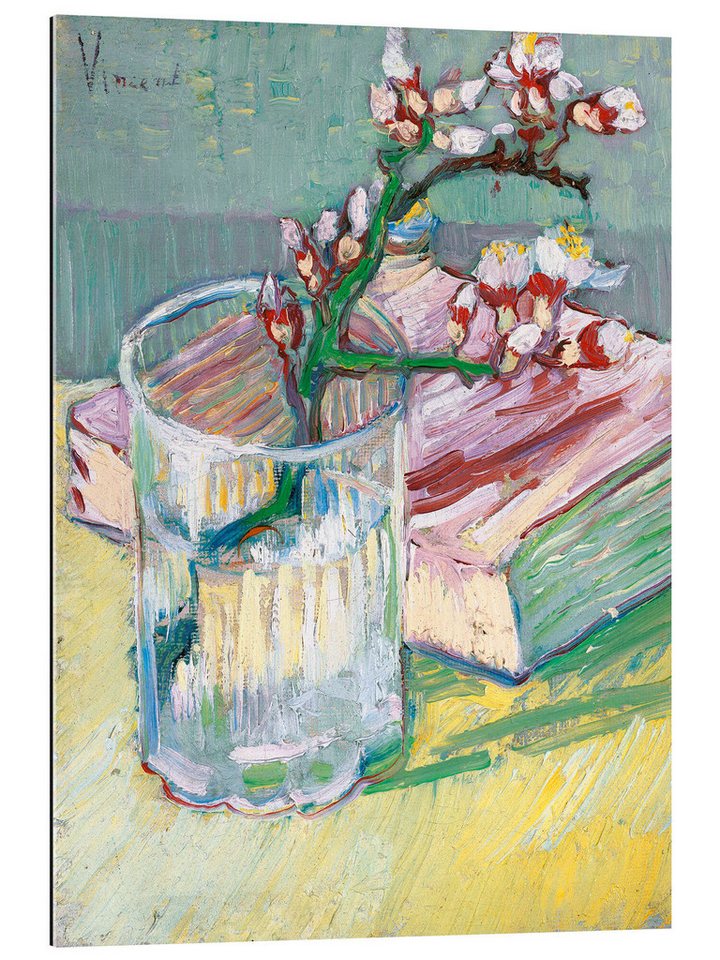Posterlounge Poster Vincent van Gogh, Blühender Mandelzweig in einem Glas mit einem Buch, Wohnzimmer Malerei Posterlounge Poster Vincent van Gogh, Blühender Mandelzweig in einem Glas mit einem Buch, Wohnzimmer Malerei von Posterlounge