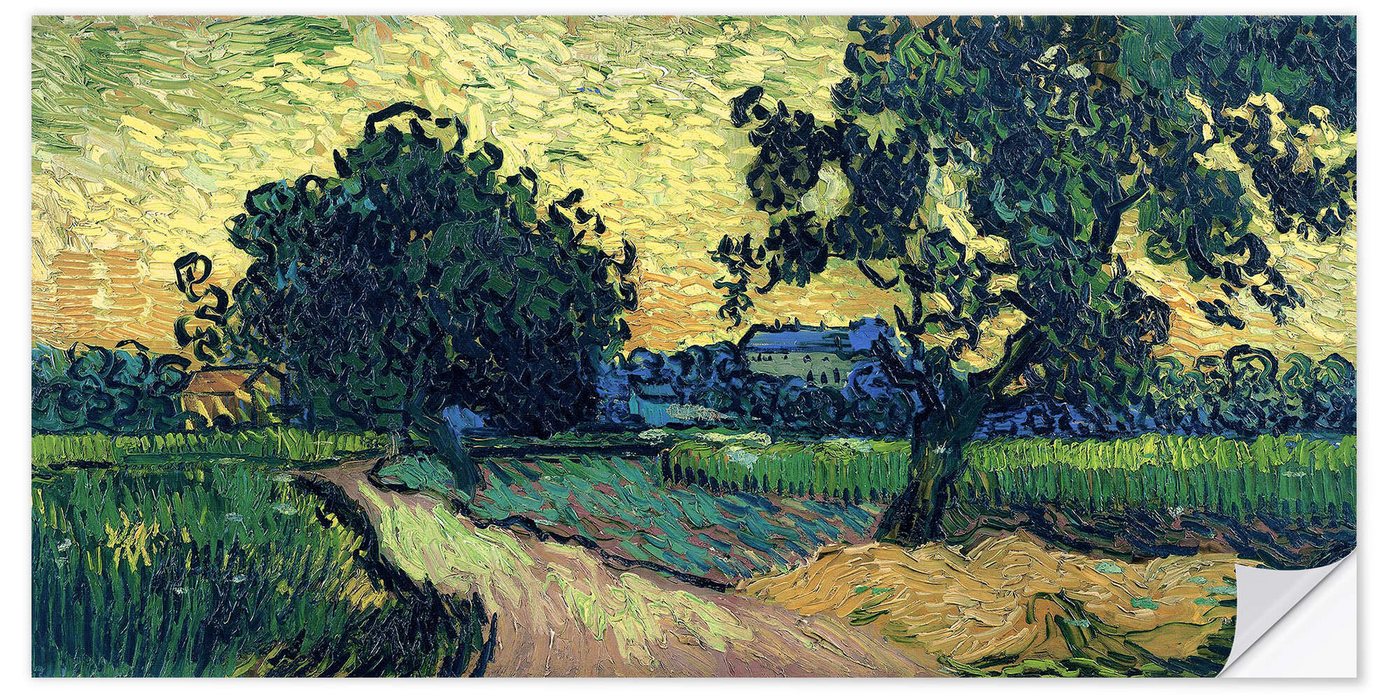 Posterlounge Wandbild Feld mit Bäumen, das Schloss von Auvers, Vincent van Gogh, erhältlich als Poster, Leinwandbild, Wandsticker oder Acrylglasbild Posterlounge Wandbild Feld mit Bäumen, das Schloss von Auvers, Vincent van Gogh, erhältlich als Poster, Leinwandbild, Wandsticker oder Acrylglasbild von Posterlounge