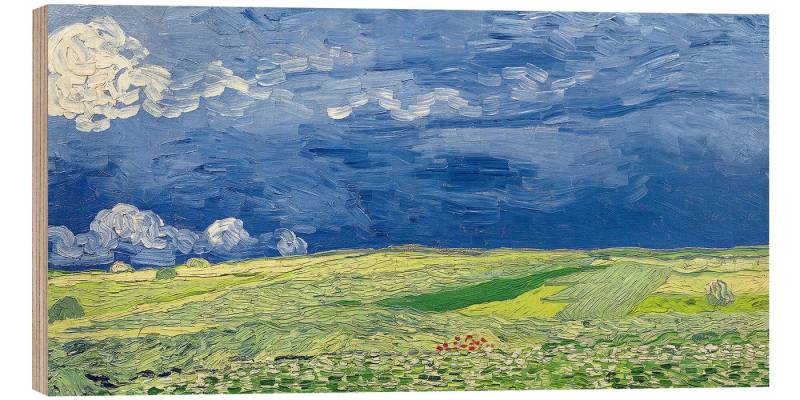 Posterlounge Wandbild Weizenfeld unter Gewitterwolken, Vincent van Gogh, erhältlich als Poster, Leinwandbild, Wandsticker oder Acrylglasbild von Posterlounge