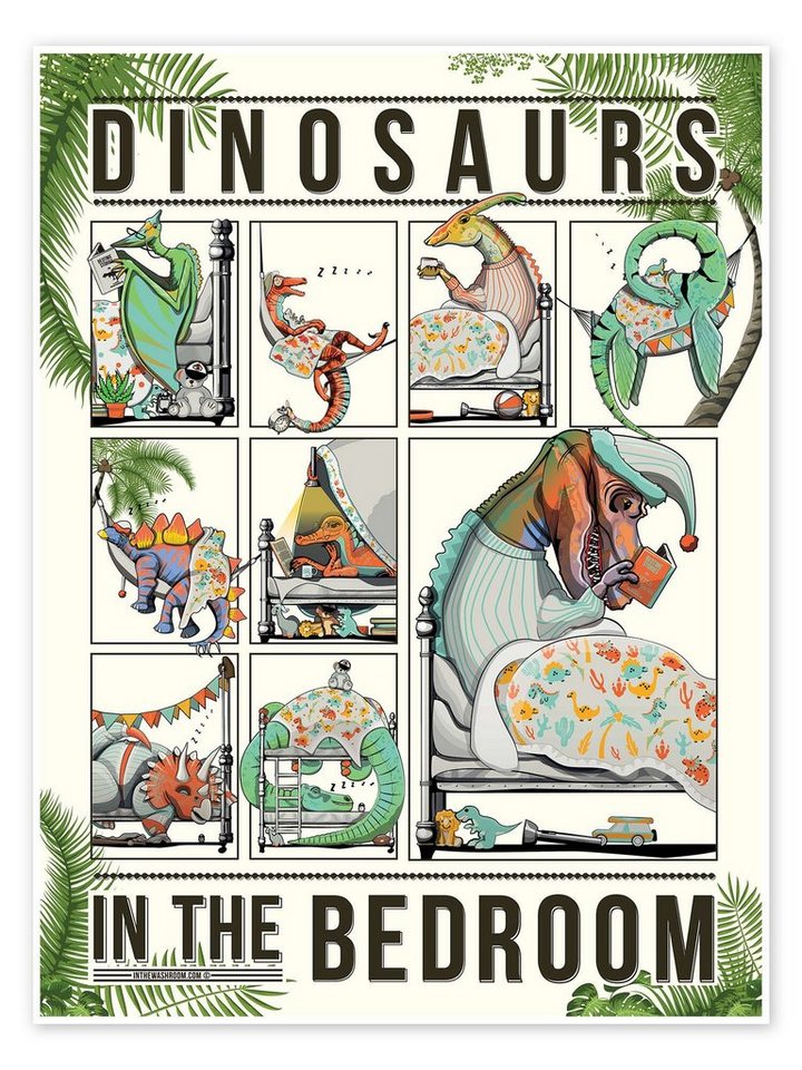 Posterlounge Poster Wyatt9, Dinosaurier im Schlafzimmer, Badezimmer Illustration Posterlounge Poster Wyatt9, Dinosaurier im Schlafzimmer, Badezimmer Illustration von Posterlounge