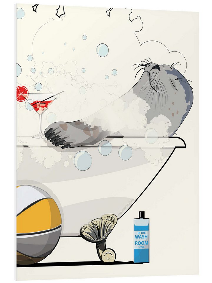 Posterlounge Poster Wyatt9, Robbe in der Badewanne, Badezimmer Kindermotive Posterlounge Poster Wyatt9, Robbe in der Badewanne, Badezimmer Kindermotive von Posterlounge