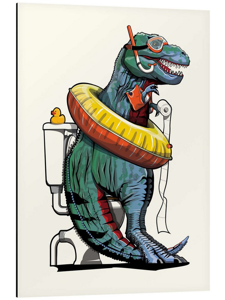 Posterlounge Poster Wyatt9, Tyrannosaurus auf der Toilette, Badezimmer Illustration Posterlounge Poster Wyatt9, Tyrannosaurus auf der Toilette, Badezimmer Illustration von Posterlounge