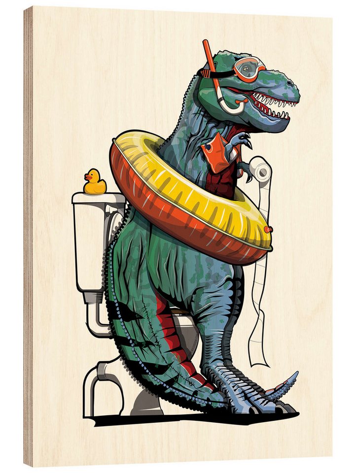 Posterlounge Poster Wyatt9, Tyrannosaurus auf der Toilette, Badezimmer Illustration Posterlounge Poster Wyatt9, Tyrannosaurus auf der Toilette, Badezimmer Illustration von Posterlounge